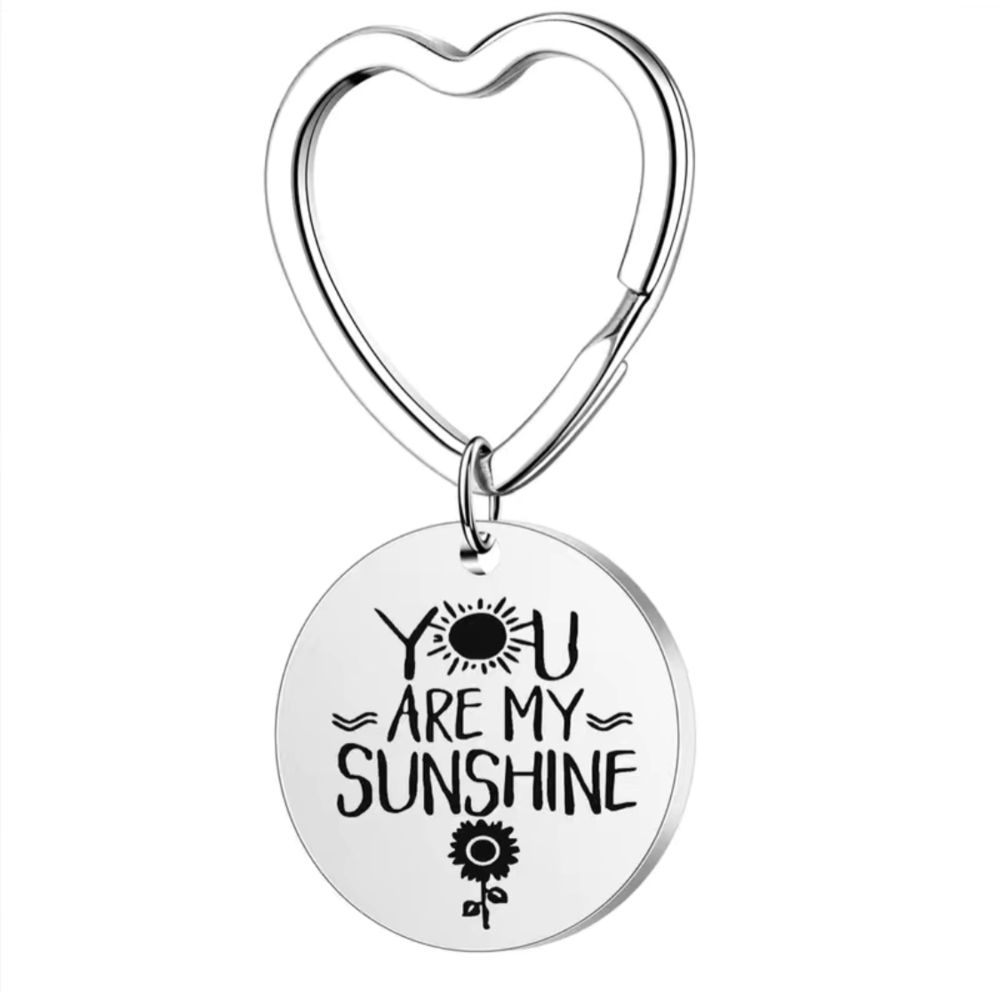 3/$25 You Are My Sunshine Stainless Steel Keychain NEW